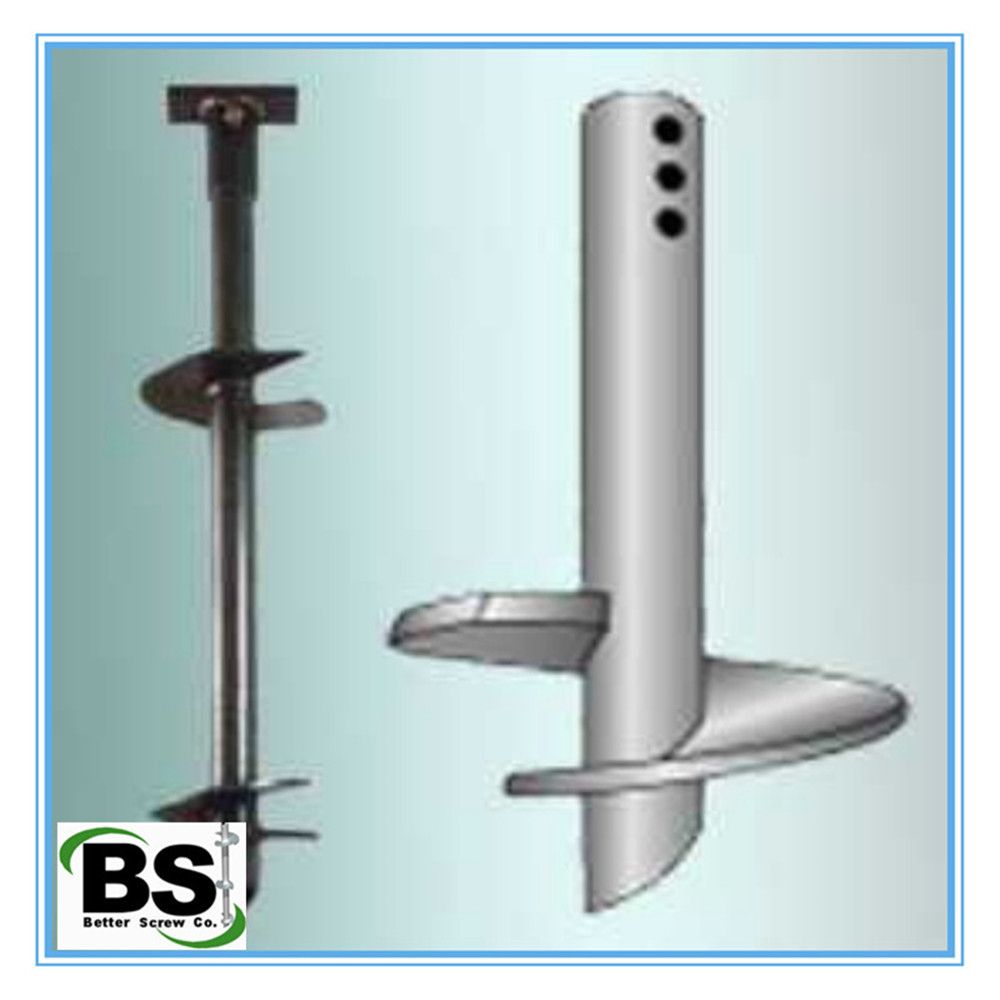 Double Blades Round Shaft Screw Piers