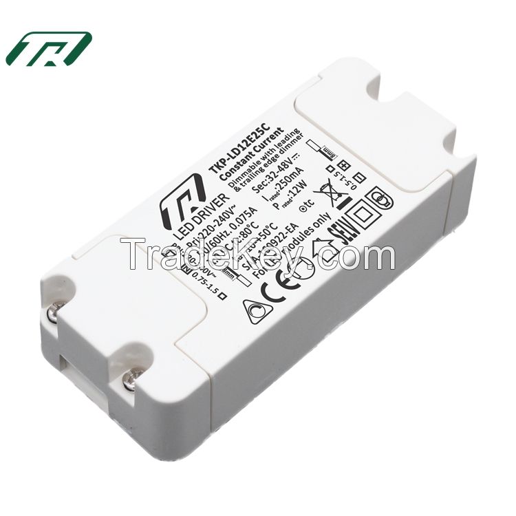 Tsingko 12W 250mA constant current triac dimmable led driver with CE CB TUV SAA certificates