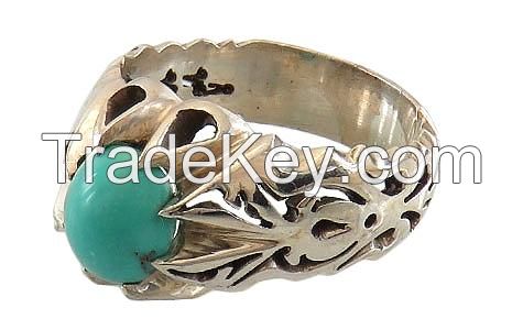 Silver ring turquoise Nishapuri high quality