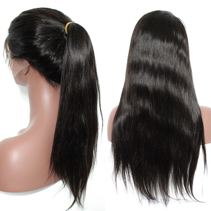 Full Lace Human Hair Wigs with Baby Hair 150% Straight Brazilian Virgin Hair Wigs for Black Women Pre Plucked Natural Hairline