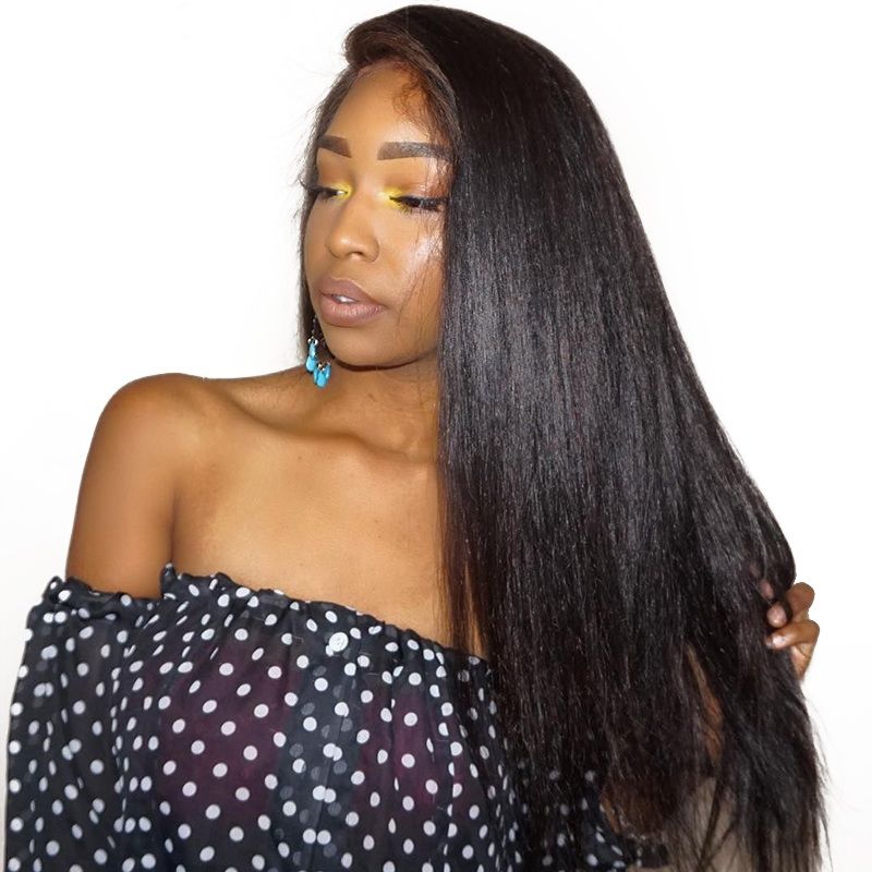 Full Lace Human Hair Wigs with Baby Hair 150% Straight Brazilian Virgin Hair Wigs for Black Women Pre Plucked Natural Hairline