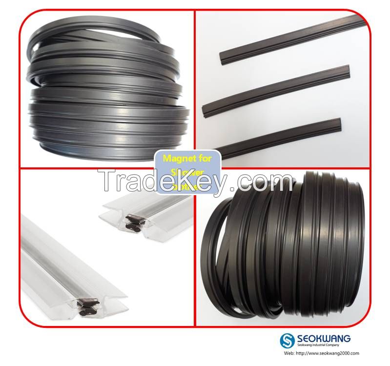 Rubber magnet strip for refrigerator door