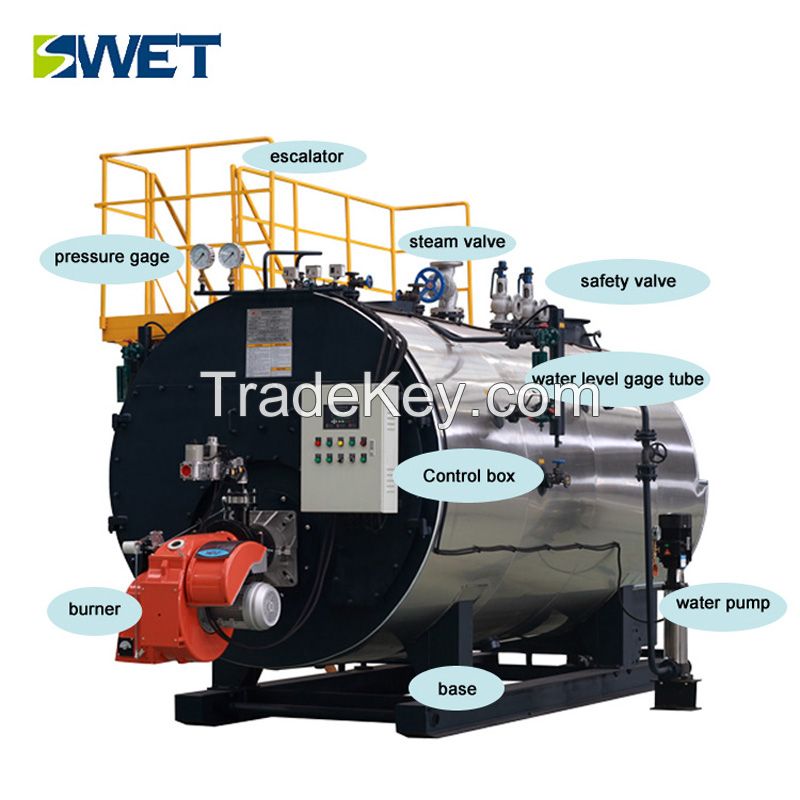 Mini 2ton fire tube industrial gas oil steam boiler price