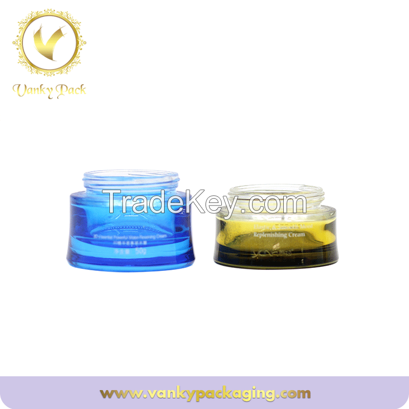 100ml Coloured Glass Bottle face Lotion Cosmetic Bottle With Lotion Pump