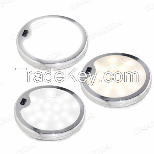 Led Puck Light Dc12v High Quality Cheap Multi-Function Kitchen Ultra Thin Round Silve Cabinet Light