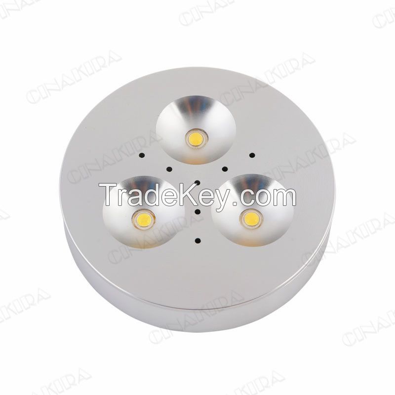 12v Led Cabinet Puck Light Hardwired Bulbs Kit Boat Ceiling Low Voltage Slim Aluminum Round Ultra Thin 3w Manufacturers