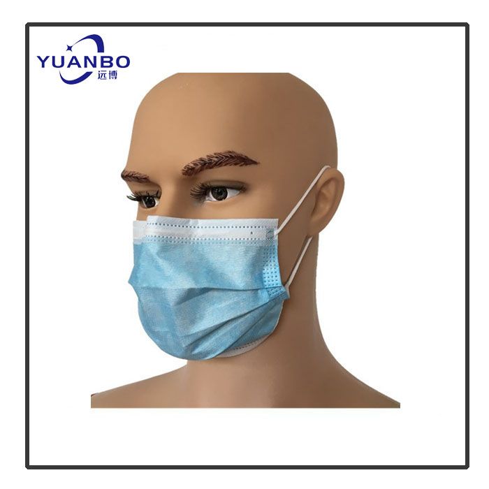 Disposable Medical Nonwoven Protection 3ply Blue Ear-loop Face Mask