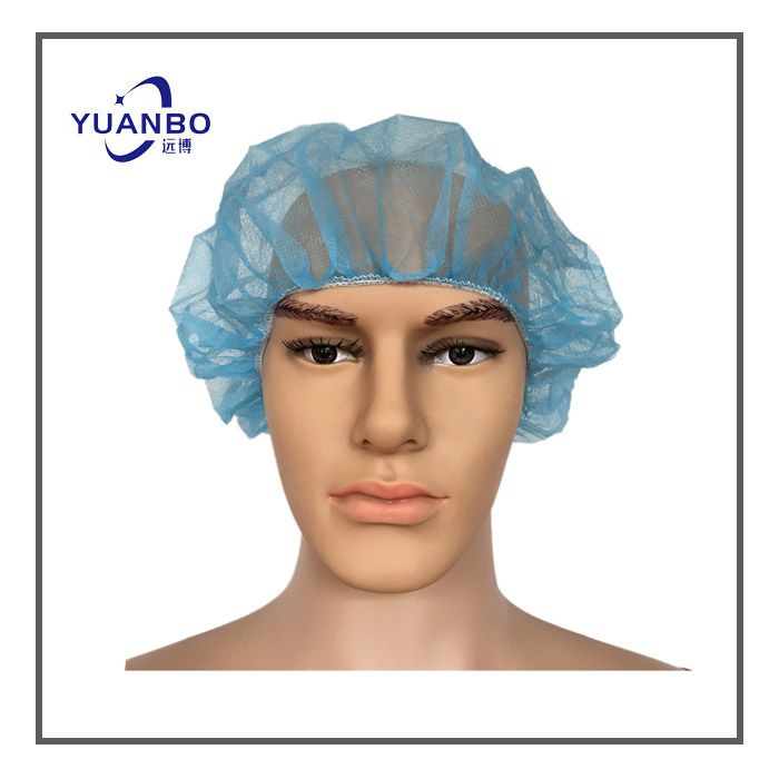 Disposable Non woven Blue 21" Bouffant Cap