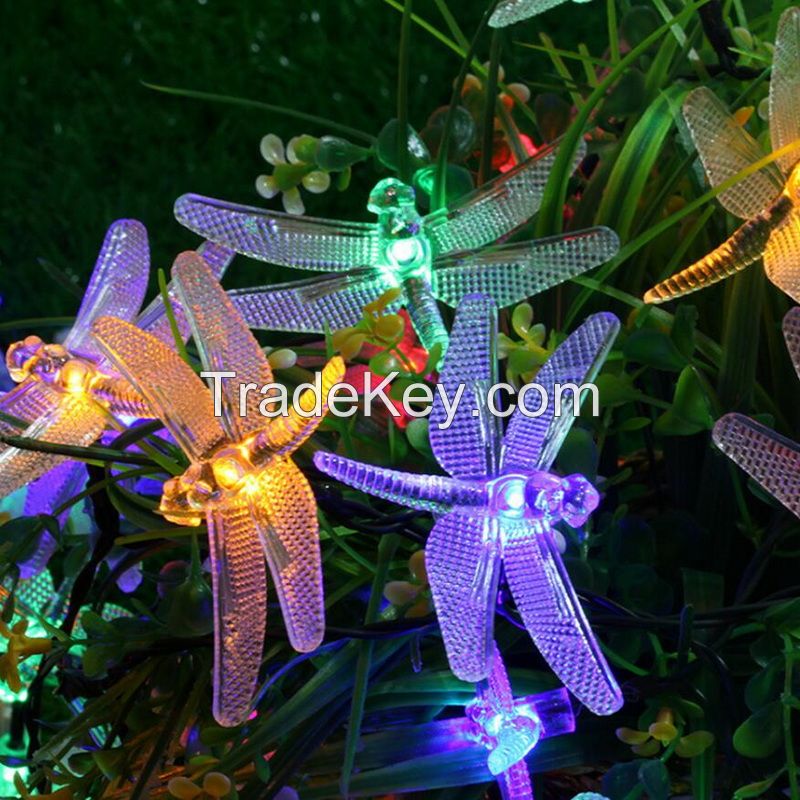 Water Droplets Cherry Bubble Ball Dragonfly Snowflakes Led String Lights Solar Powered Christmas Garden Decorative Lights