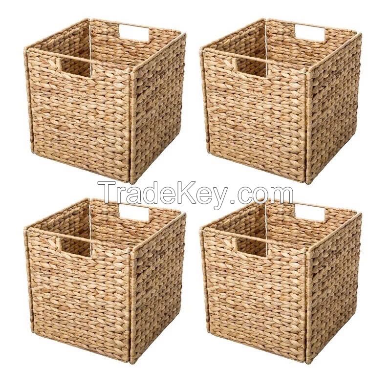 DECORATIVE RATTAN AND WATER HYACINTH BASKET / A TOUCH OF NATURE / MADE IN VIETNAM