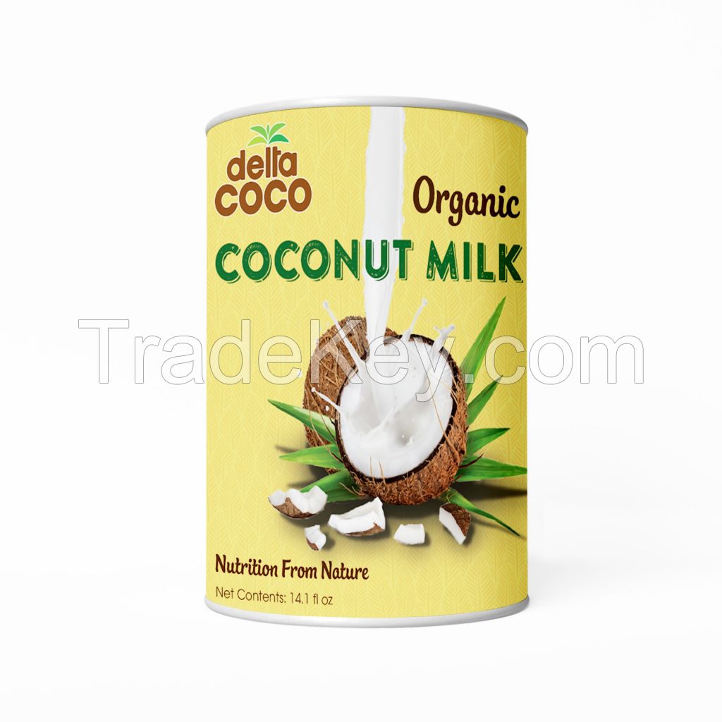 ORGANIC CANNED COCONUT MILK / PURE AND DELICIOUS / MADE IN VIETNAM