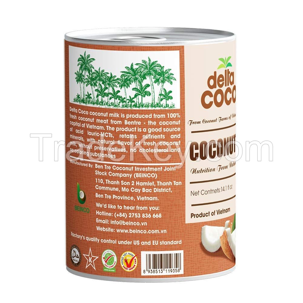 ORGANIC CANNED COCONUT MILK / PURE AND DELICIOUS / MADE IN VIETNAM