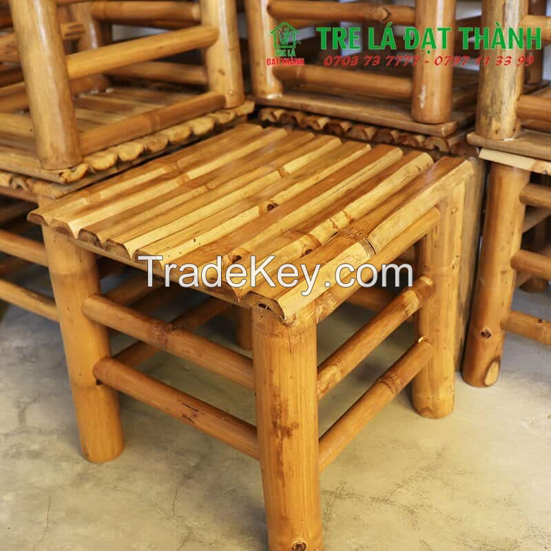 RUSTIC BAMBOO STOOL / PERFECT FOR HOME OR GARDEN / MADE IN VIETNAM