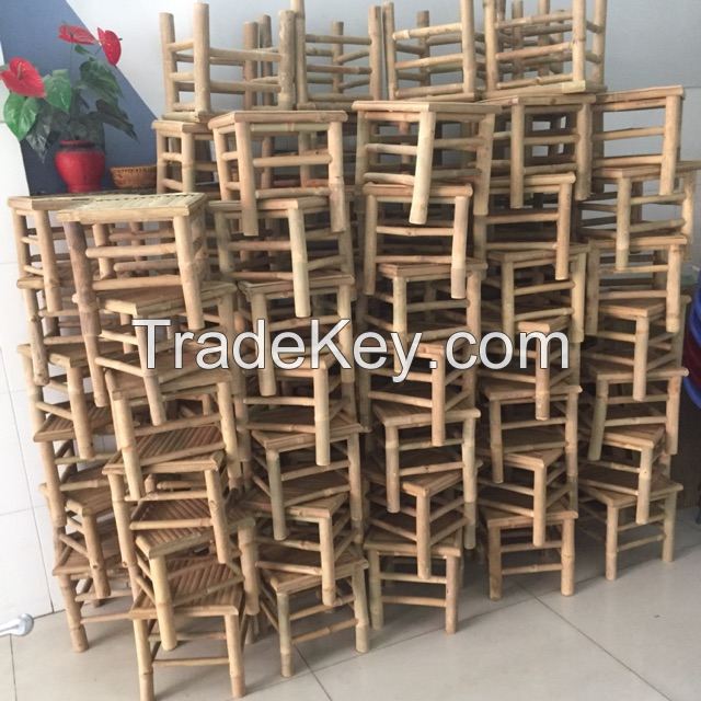 NATURAL BAMBOO STOOL / HANDCRAFTED AND DURABLE / MADE IN VIETNAM