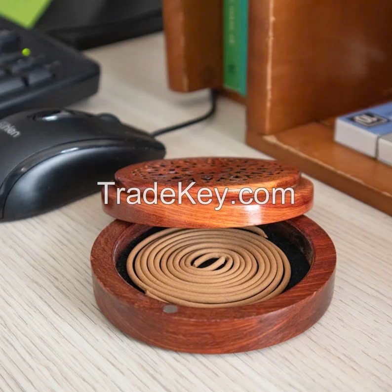 HANDCRAFTED WOODEN INCENSE BOX / FILLED WITH AGARWOOD ESSENCE / MADE IN VIETNAM