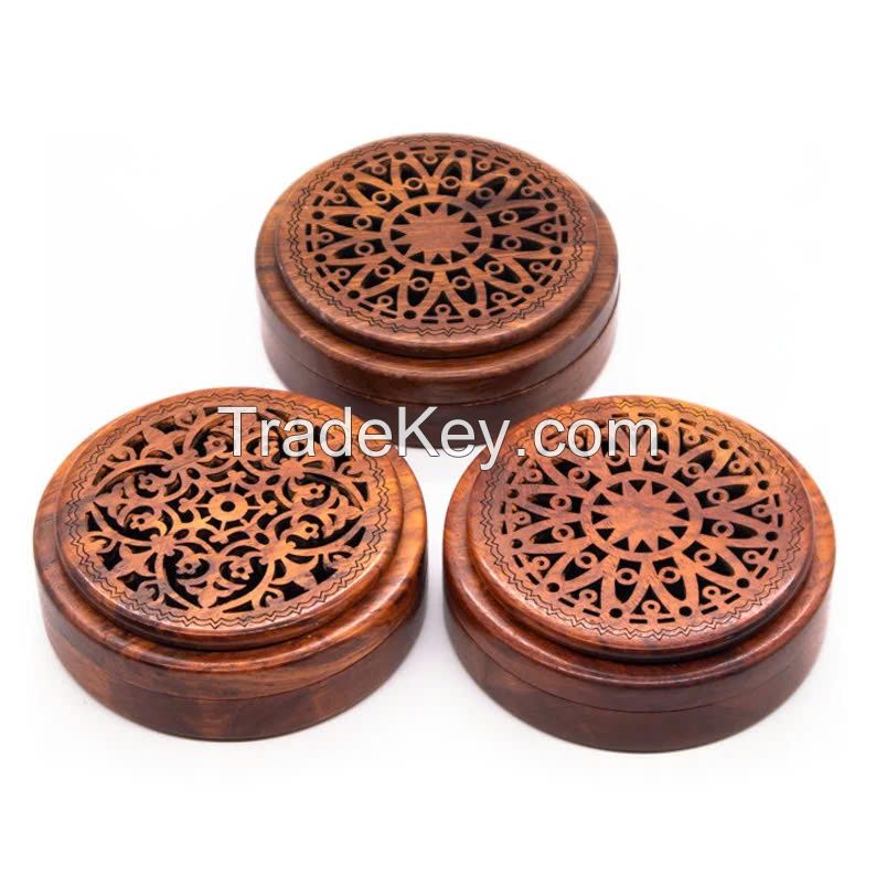 WOODEN INCENSE HOLDER BOX / FILLED WITH AGARWOOD AROMA / MADE IN VIETNAM