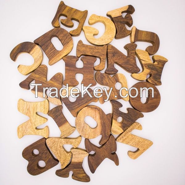 WOOD ABC PUZZLE SET / EDUCATIONAL WOOD TOY / MADE IN VIETNAM