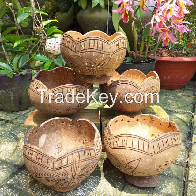 COCONUT SHELL GROW POTS / SUSTAINABLE FOR SEEDLINGS / MADE IN VIETNAM