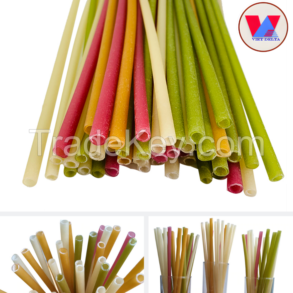 ECO-FRIENDLY RICE DRINKING STRAWS / BIODEGRADABLE & SUSTAINABLE / AFFORDABLE BULK PRICES / MADE IN VIETNAM 