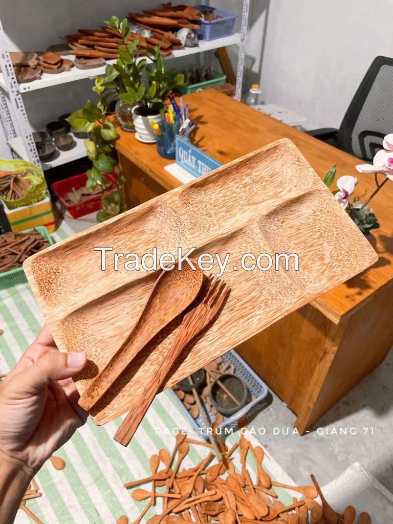 NATURAL COCONUT WOOD TRAY / ECO-FRIENDLY SERVING SOLUTION / MADE IN VIETNAM