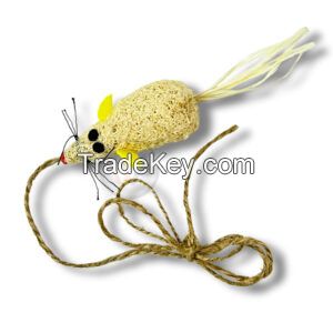 LOOFAH MOUSE CHEW TOY FOR PETS / DURABLE & SOFT / PET-SAFE DESIGN / HANDMADE IN VIETNAM