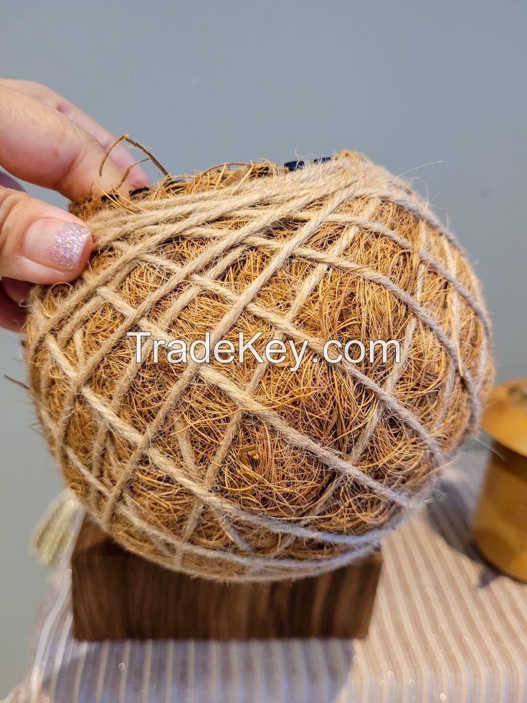 FUN AND ECO COCONUT TOYS / HANDCRAFTED QUALITY / GREAT FOR PET ENTERTAINMENT / MADE IN VIETNAM