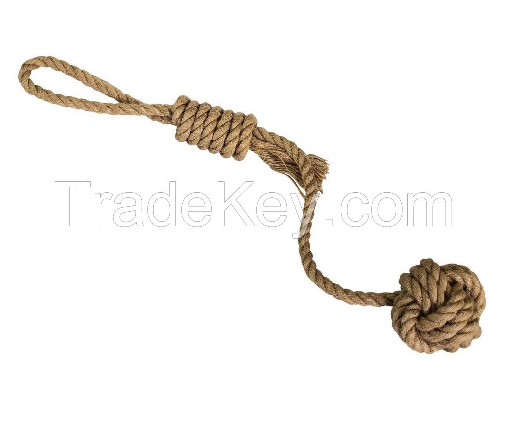 DURABLE AND ECO-FRIENDLY HEMP BALL PET TOY (WITH ROPE) / NATURAL MATERIAL / PET-SAFE DESIGN / MADE IN VIETNAM