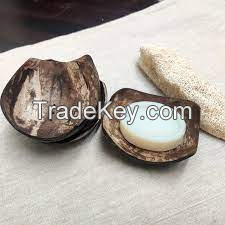 HANDMADE COCONUT SOAP DISH / RUSTIC CHARM / BEST PRICE GUARANTEED / MADE IN VIETNAM