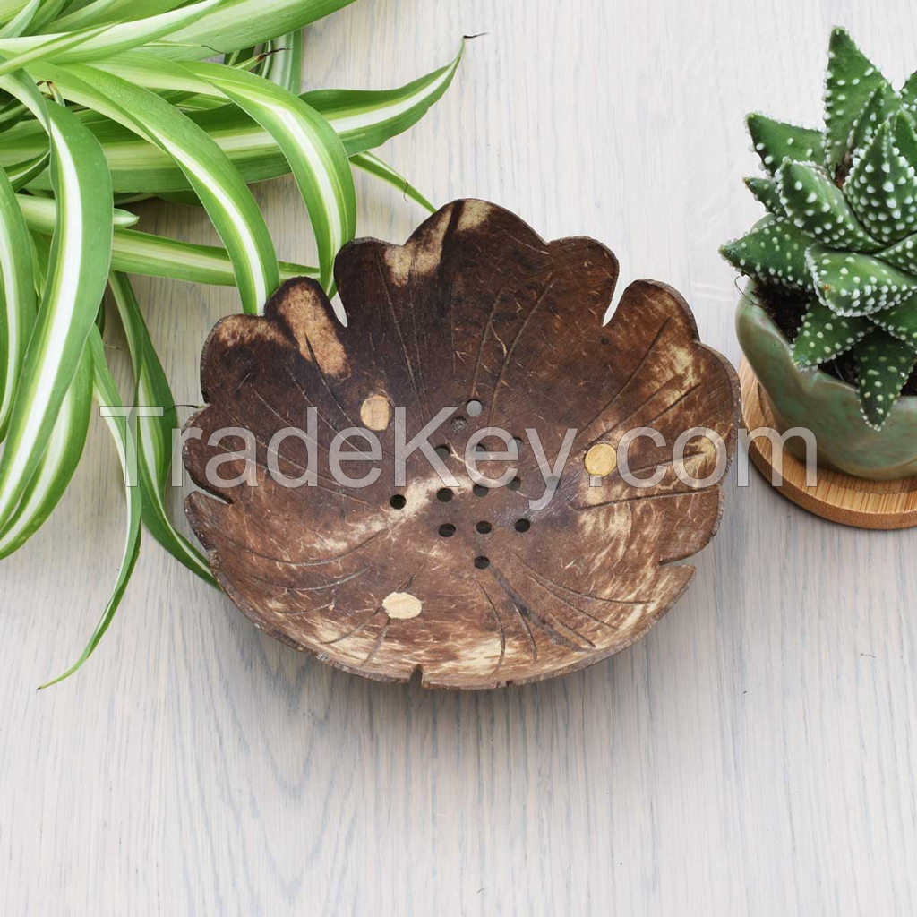 HANDMADE COCONUT SOAP DISH / RUSTIC CHARM / BEST PRICE GUARANTEED / MADE IN VIETNAM