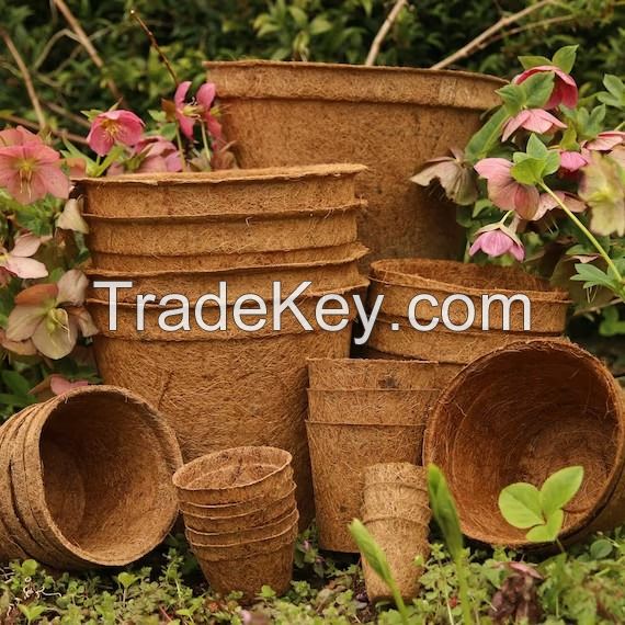 PREMIUM COCONUT FIBER PLANT POTS / SUSTAINABLE DECOR FOR GARDENING LOVERS