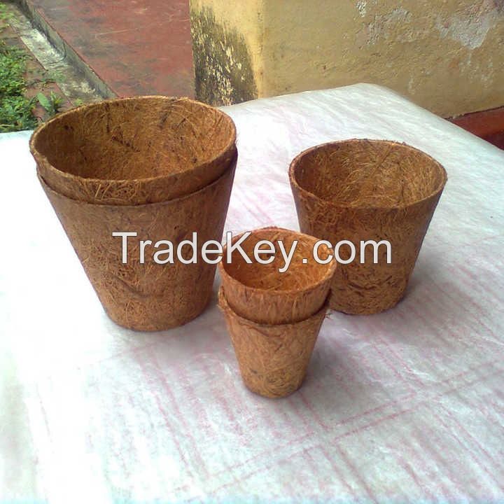 NATURAL COCONUT FIBER POTS / ECO-FRIENDLY FLOWER PLANTERS FOR YOUR GARDEN