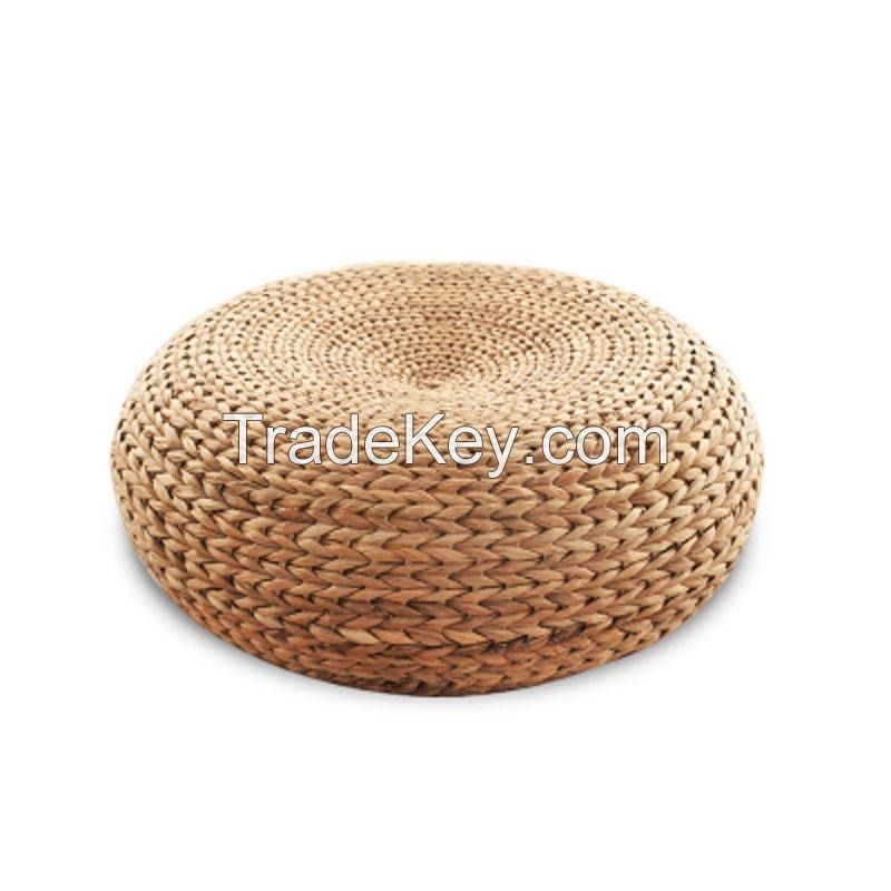 WATER HYACINTH OTTOMAN CUSHION, SUSTAINABLE MATERIALS, HANDWOVEN DESIGN, IDEAL FOR INDOOR AND OUTDOOR SPACES, VERSATILE AND DURABLE