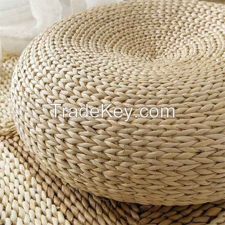 WATER HYACINTH OTTOMAN CUSHION, SUSTAINABLE MATERIALS, HANDWOVEN DESIGN, IDEAL FOR INDOOR AND OUTDOOR SPACES, VERSATILE AND DURABLE