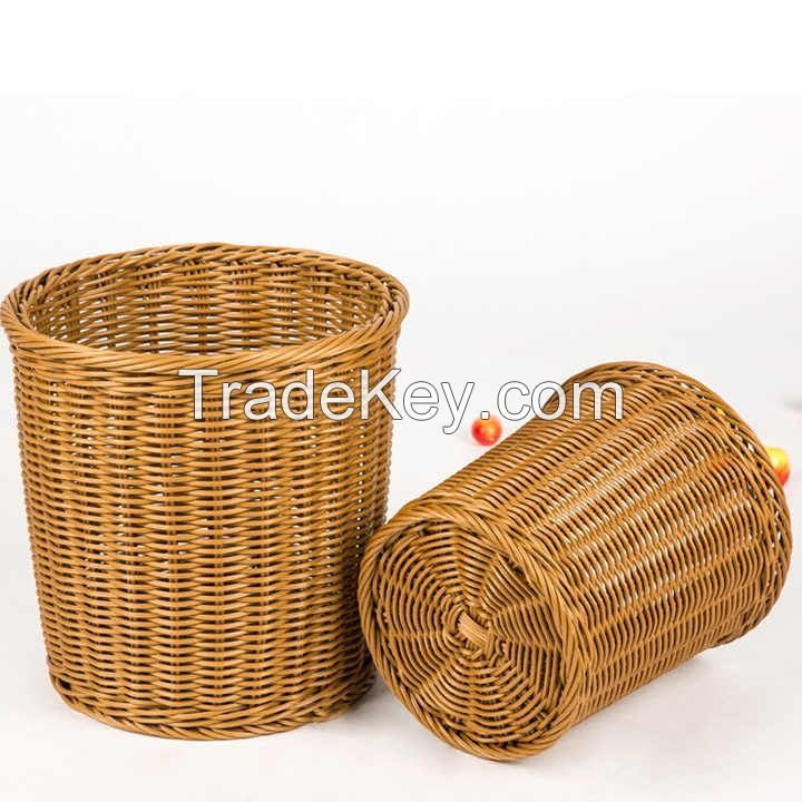 HANDMADE WOVEN RATTAN BASKET / HOUSEHOLD ORGANIZER / DECORATIVE STORAGE FOR LIVING ROOM, BEDROOM, AND OFFICE