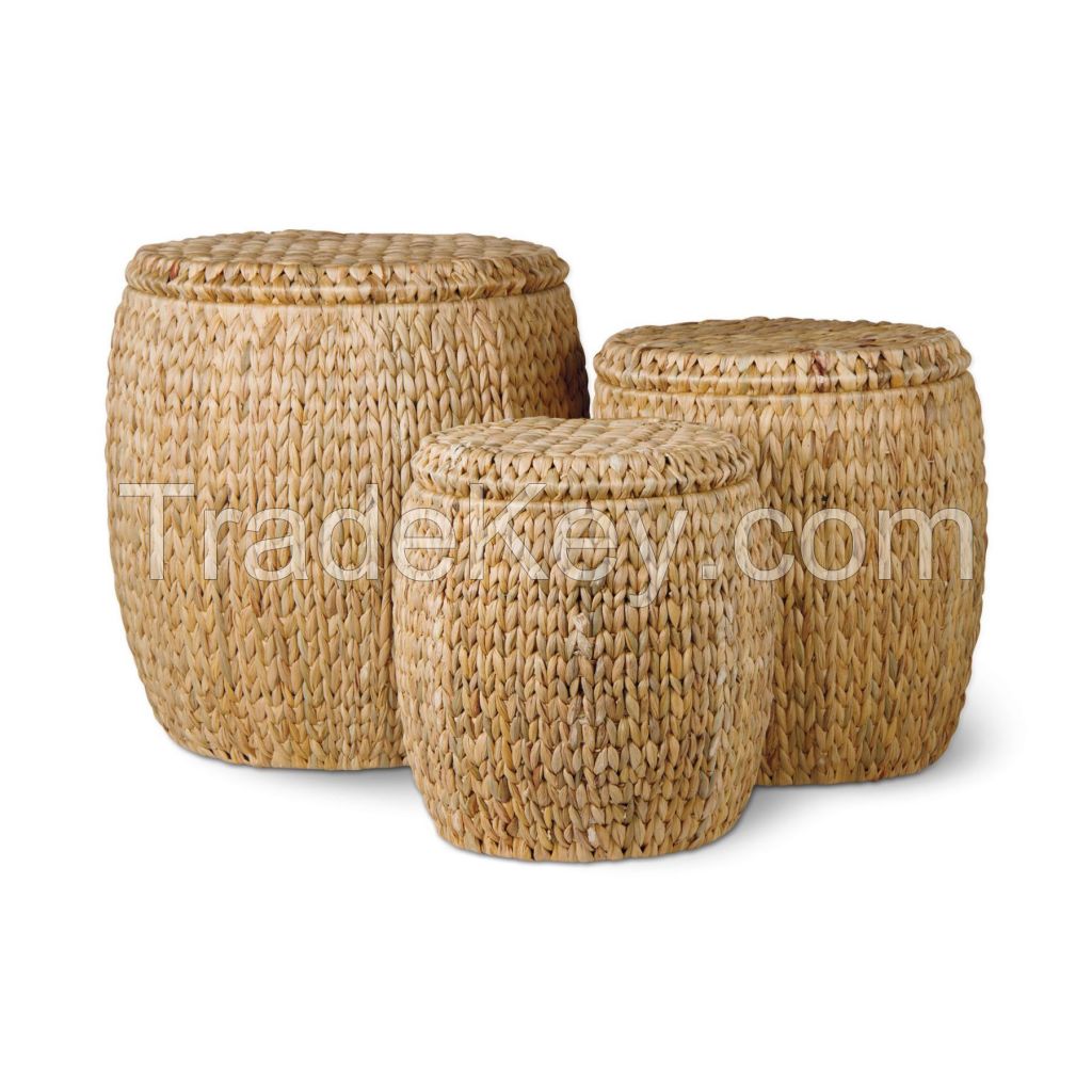 PREMIUM WATER HYACINTH OTTOMAN / DURABLE DESIGN / CLEAN LABEL / PLANT-BASED