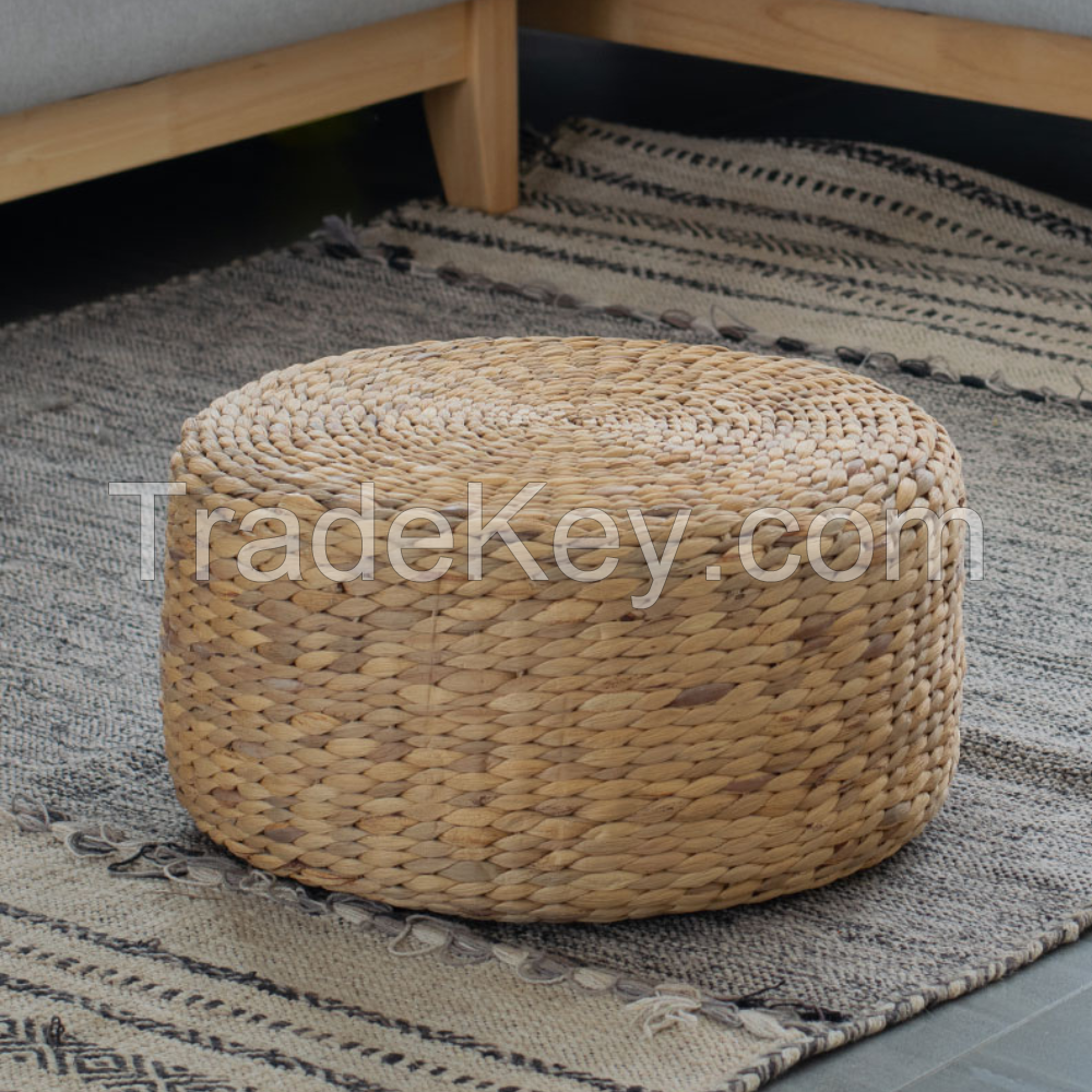 PREMIUM WATER HYACINTH OTTOMAN / DURABLE DESIGN / CLEAN LABEL / PLANT-BASED