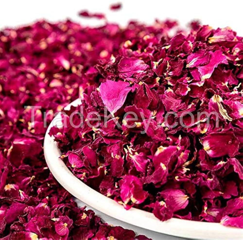 NATURAL ROSE PETALS / SUN-DRIED / ADDITIVE-FREE / BOTANICAL GRADE