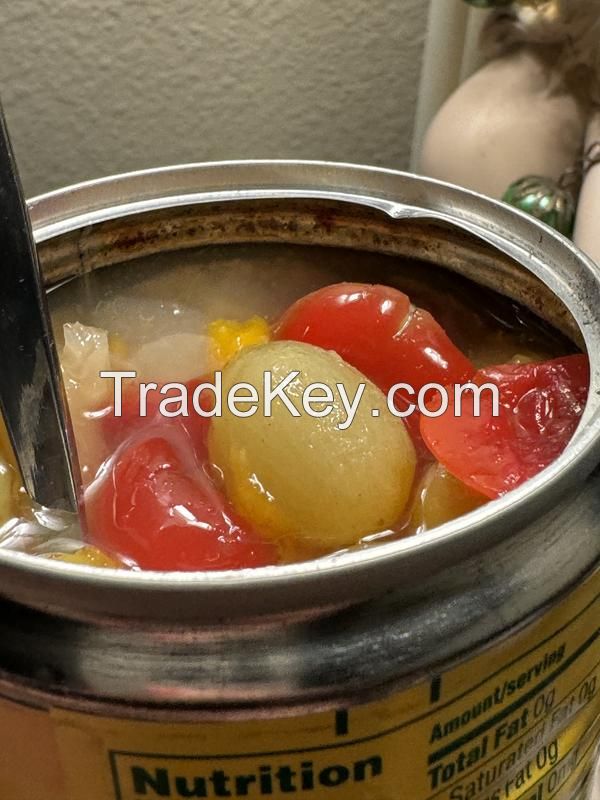 CANNED TROPICAL FRUIT COCKTAIL / CLEAN LABEL / PLANT-BASED / READY TO SERVE
