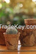 NATURAL COCONUT FIBER GARDEN POT FOR ORGANIC HERBAL GROWTH AND EARTH FRIENDLY NURSERY PROPAGATION SYSTEMS