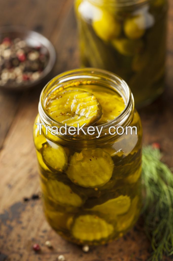 ALL NATURAL PICKLED CUCUMBER SLICES / FRESHLY PROCESSED / FOR RETAIL PACKAGING OEM CANNED FOODS AND GLOBAL EXPORT CHAINS