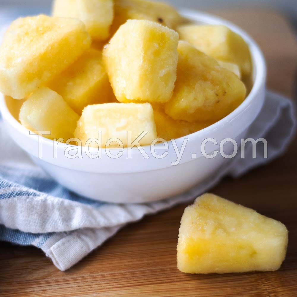 ALL NATURAL FROZEN PINEAPPLE / NON GMO AND NO ADDITIVES / READY FOR HEALTHY FOOD LINES AND OEM PRIVATE LABEL PRODUCTS