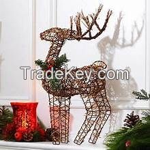 IMMUNE BOOST THEMED BAMBOO WICKER DEER FOR GREEN HOLIDAY SPACES