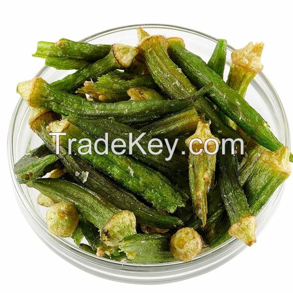 VACUUM DRIED OKRA SLICES / NON GMO / HIGH FIBER / READY TO SHIP FOR INTERNATIONAL BUYERS