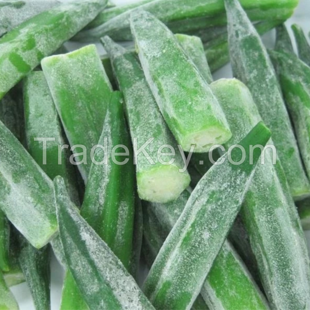 BEST PRICE IQF OKRA WHOLE GREEN FROZEN VEGETABLE 7-9CM | FOR BULK ORDER