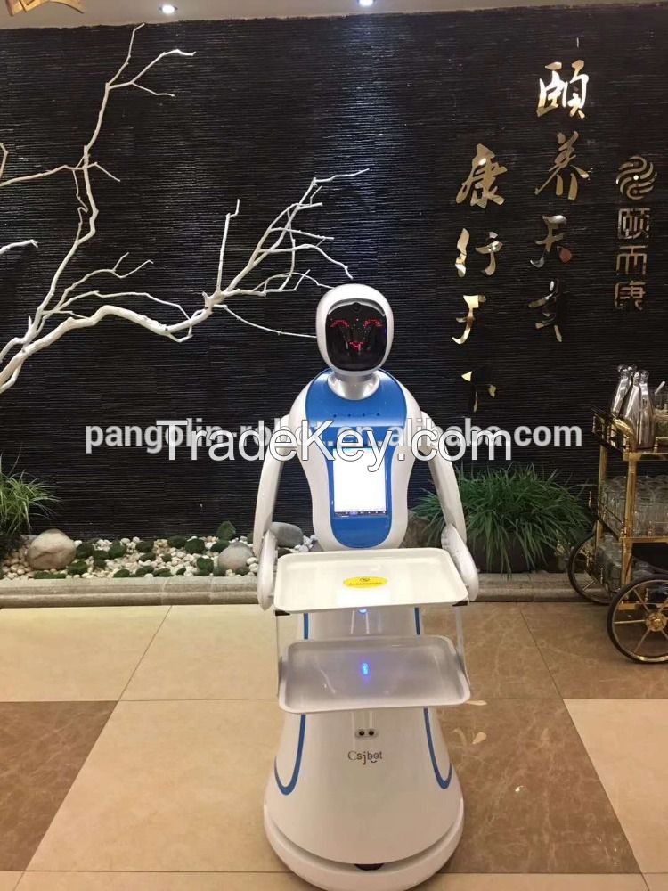 AI robotic waiter  humanoid  service robot waiter for hotel, hospitality, healthcare