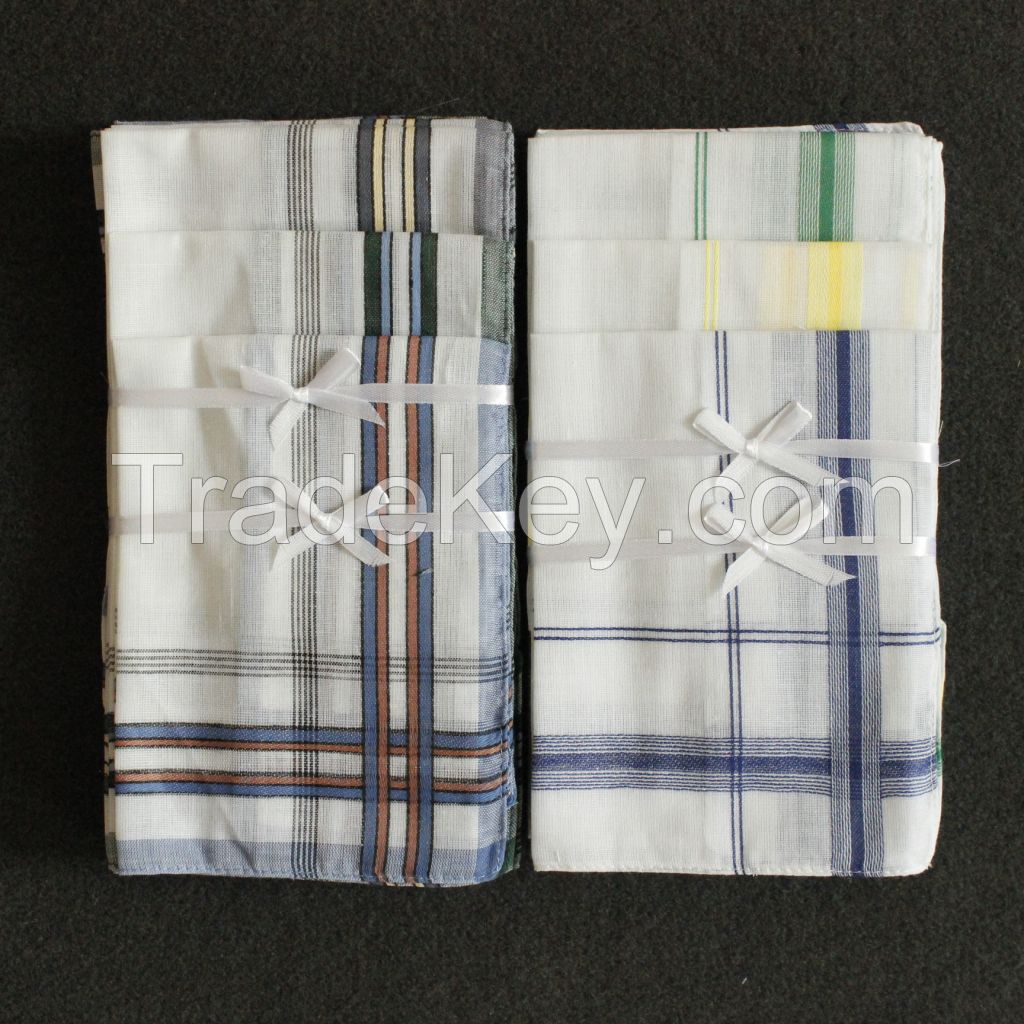 Good Quality Wholesale Cheap Cotton Stripe Men's Handkerchief