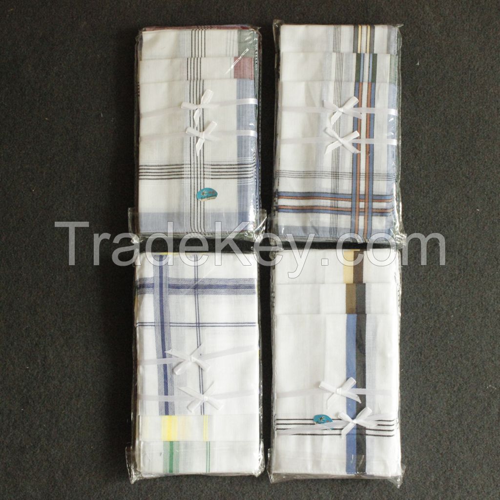 Good Quality Wholesale Cheap Cotton Stripe Men's Handkerchief