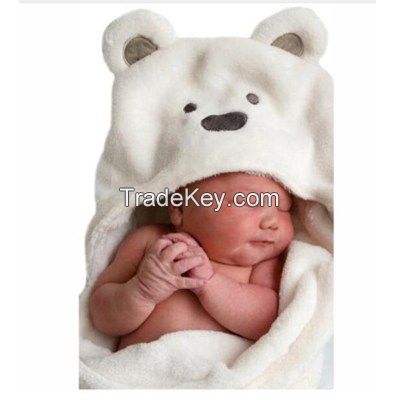 Lovely baby wool bath towel cute animal shape baby boy hooded towel coat baby blanket infant wrap waiting to be