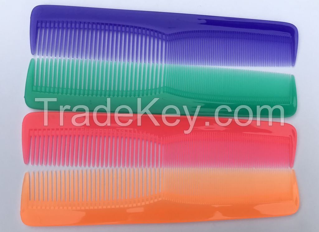 high quality plastic hair comb with multicolor