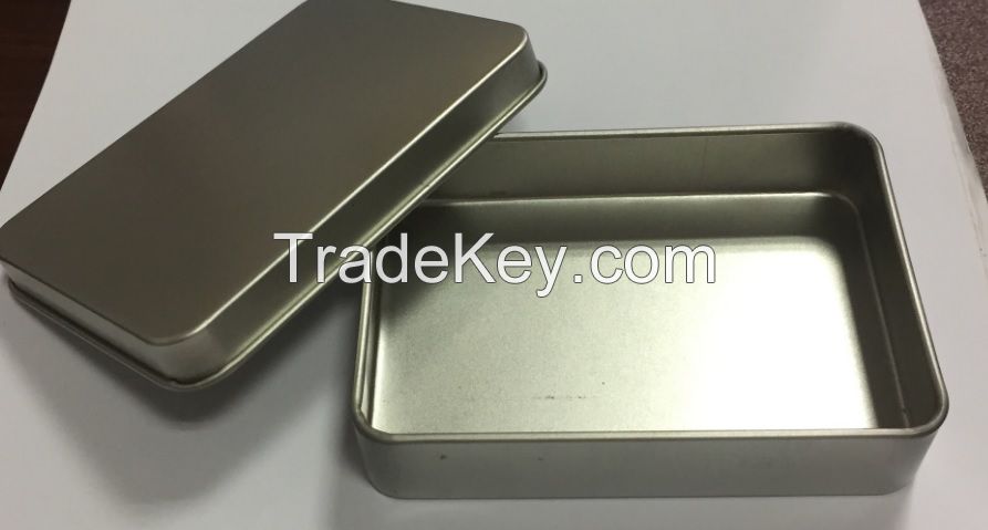 Rectangular metal tin box